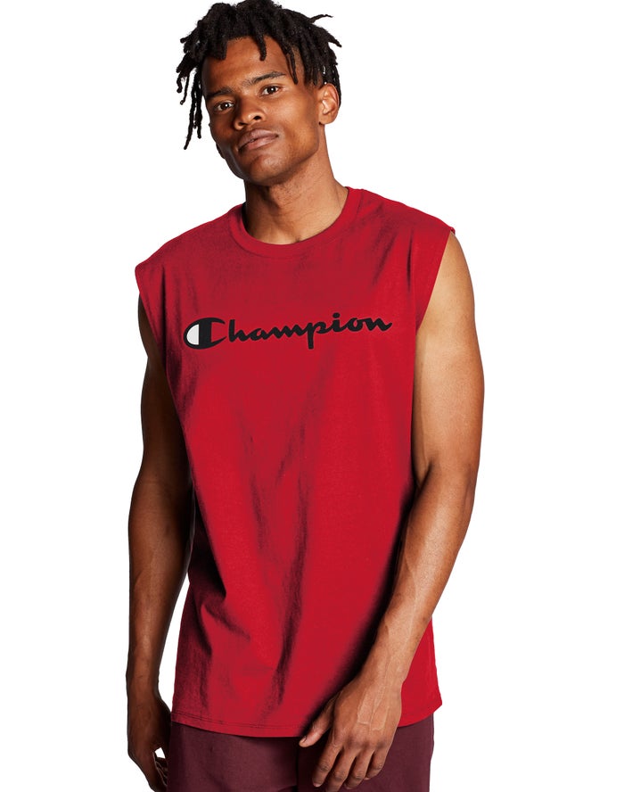 Camiseta Sin Manga Champion Hombre - Classic Jersey Script Logo ( Rojas ) 2630149-BF